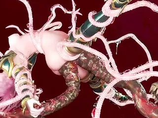 Monster With Huge Tentacles Fucked In All Holes And Filled The Girl With Sperm