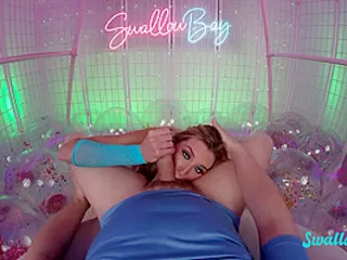Swallowbay Sweet candygirl Addison Vodka licking, sucking and riding on dick