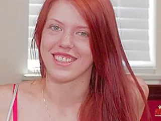 Redhead teen in casting