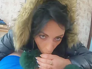 Milfycalla- Deep Blow-job While Wearing Fur Hooded Puffer Jackets 202